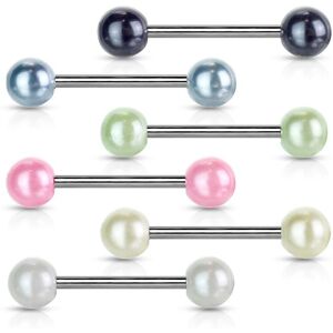 Piercing Street Piercing langue avec Boules acrylique Perlees - Multicolore