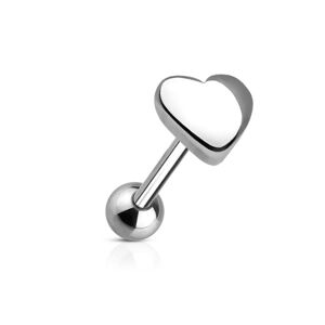 Piercing Street Piercing langue Coeur en acier chirurgical - Argente