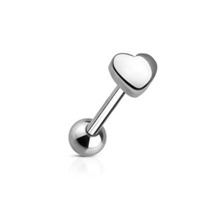 Piercing Street Piercing langue Coeur 5 mm en acier chirurgical - Argente