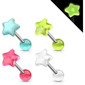 Piercing Street Piercing langue etoile glow in the dark - Multicolore