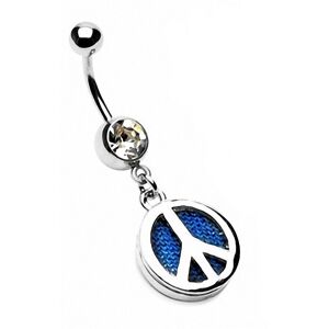 Piercing Street Piercing nombril signe paix denim -