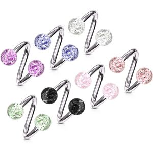 Piercing Street Piercing oreille spirale boules a paillettes - Argente