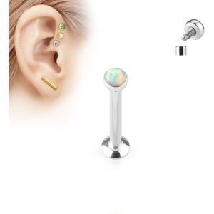 Piercing Street Piercing oreille labret vissage interne opale blanc - Argente