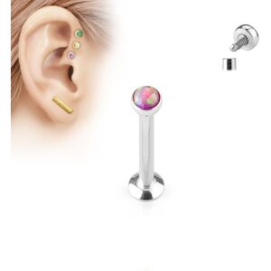 Piercing Street Piercing oreille labret vissage interne opale rose - Argente