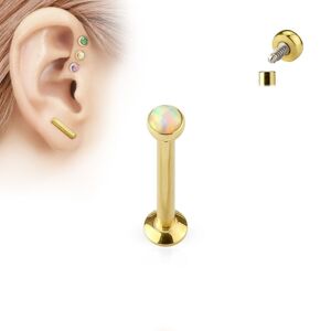 Piercing Street Piercing oreille labret dore vissage interne opale - Dore