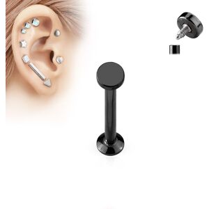 Piercing Street Piercing oreille labret vissage interne rond noir - Noir