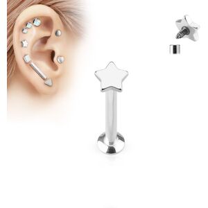 Piercing Street Piercing oreille labret vissage interne etoile argentee - Argente