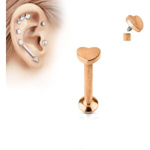 Piercing Street Piercing oreille labret vissage interne coeur or rose - Or Rose