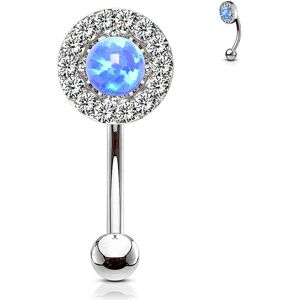 Piercing Street Piercing arcade acier opale bleue gemmes - Argente