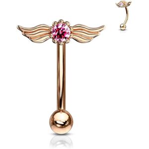 Piercing Street Piercing arcade plaque or rose ailes d'ange cristal - Or Rose