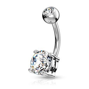 Piercing Street Piercing nombril solitaire zirconium rond blanc - Argente