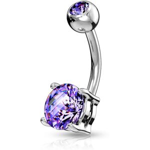 Piercing Street Piercing nombril solitaire zirconium rond tanzanite - Argente