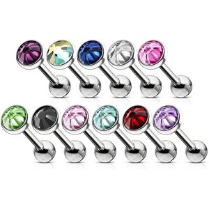 Piercing Street Piercing oreille cartilage disque plat strass -