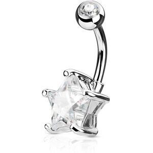 Piercing Street Piercing nombril solitaire zirconium etoile blanc - Argente