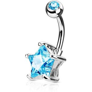 Piercing Street Piercing nombril solitaire zirconium etoile turquoise - Argente