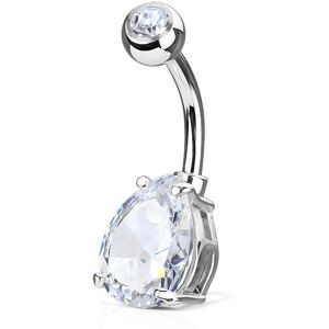 Piercing Street Piercing nombril solitaire zirconium larme blanche - Argente