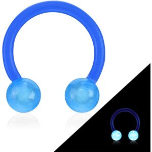 Piercing Street Piercing oreille fer a cheval Bioflex glow in the dark bleu - Bleu