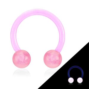 Piercing Street Piercing oreille fer a cheval Bioflex glow in the dark rose - Rose