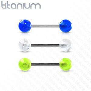 Piercing Street Piercing Langue Barbell Titane G23 Glow in the Dark - Argente