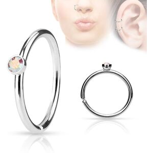 Piercing Street Piercing nez anneau cristal aurore boreale - Argente