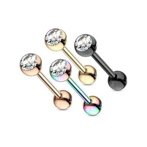 Piercing Street Lot de 4 piercing langue acier IP cristal -