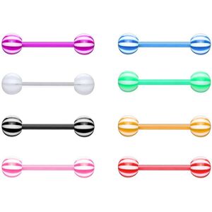 Piercing Street Lot de 8 piercing langue Bioflex candy - Multicolore