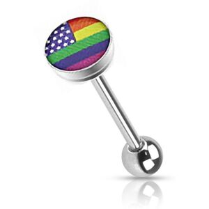 Piercing Street Piercing langue LGBT drapeau etoiles - Argente