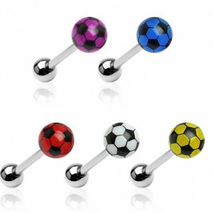 Piercing Street Piercing langue ballon de foot - Multicolore