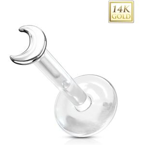 Piercing Street Piercing oreille labret Bioplast embout lune en Or Blanc 14 Carats - Argente