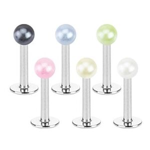 Piercing Street Piercing oreille Labret Monroe Billes Acrylique Perlees - Argente