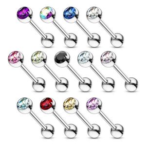 Piercing Street Piercing langue Acier Chirurgical Gemme - Argente