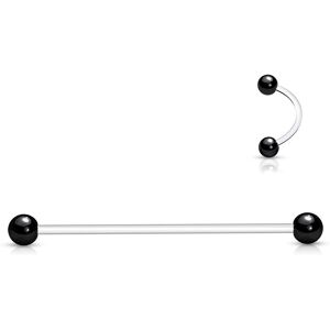 Piercing Street Piercing oreille Barbell Surface Bioplast Boules Titane - Argente