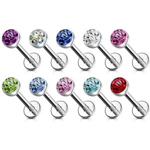 Piercing Street Piercing oreille Labret Monroe Crystal Autrichien - Argente