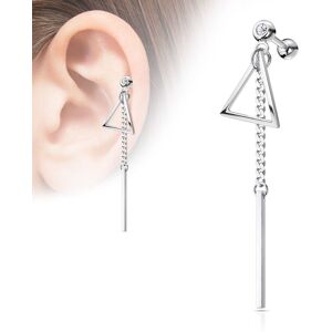 Piercing Street Piercing oreille cartilage pendentif barre triangle - Argente