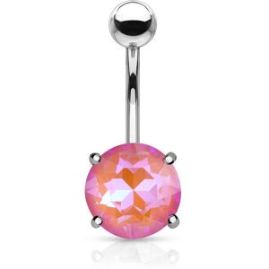 Piercing Street Piercing nombril cristal aurore boreale rose - Argente