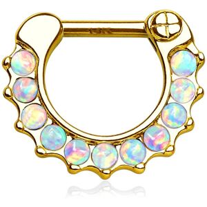 Piercing Street Piercing septum or jaune 14 carats opales de synthese - Dore