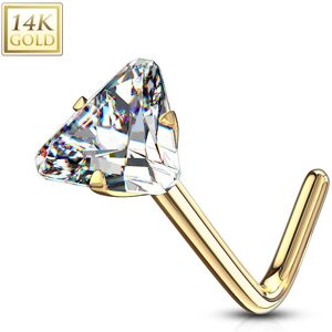 Piercing Street Piercing nez or jaune 14 carats zircon triangle - Dore