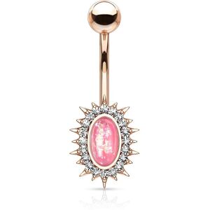 Piercing Street Piercing nombril rose soleil opaline rose - Or Rose