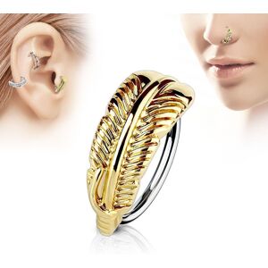 Piercing Street Piercing oreille nez anneau plume doree - Dore