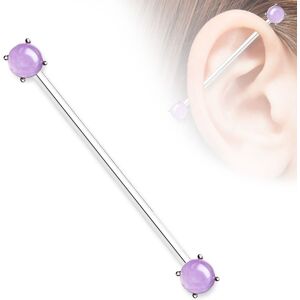 Piercing Street Piercing industriel oreille double pierre amethyste - Argente