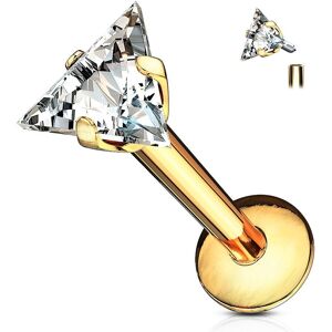 Piercing Street Piercing oreille labret vissage interne dore pierre triangle - Dore