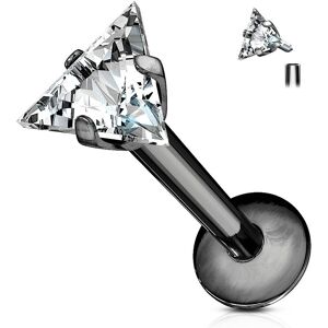 Piercing Street Piercing oreille labret vissage interne noir pierre triangle - Noir