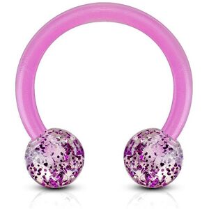 Piercing Street Piercing oreille fer a cheval Bioflex a paillettes violet - Violet