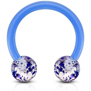 Piercing Street Piercing oreille fer a cheval Bioflex a paillettes bleu - Bleu