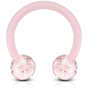 Piercing Street Piercing oreille fer a cheval Bioflex a paillettes rose - Rose