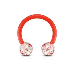 Piercing Street Piercing oreille fer a cheval Bioflex a paillettes rouge - Rouge