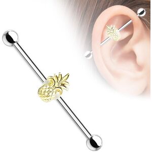 Piercing Street Piercing industriel oreille ananas dore - Argente