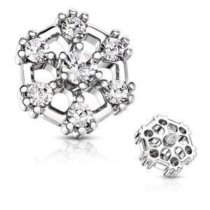 Piercing Street Piercing microdermal hexagone sept strass - Argente