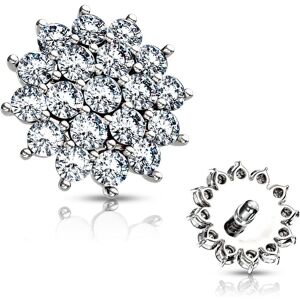 Piercing Street Piercing microdermal soleil pave de strass - Argente