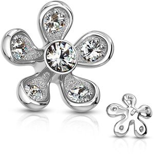 Piercing Street Piercing microdermal fleur pavee de strass - Argente